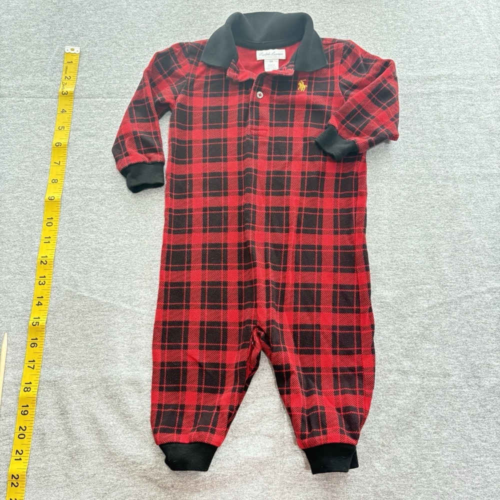 Ralph Lauren 100% Cotton Red Plaid Romper Luxurious 6M Excellent!